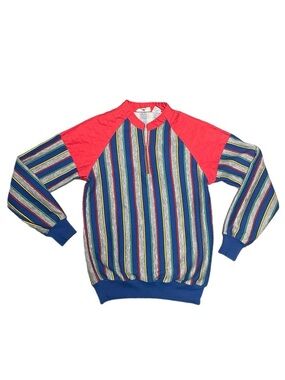 Vintage 1982 Pin Striped 1/4 Zip Sweatshirt